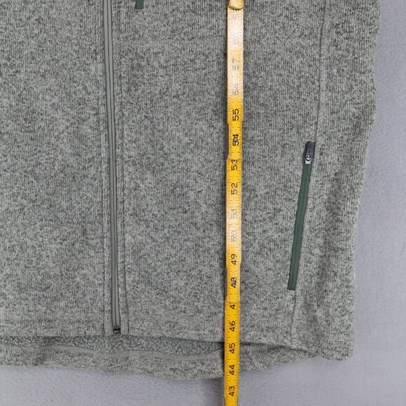 LL Bean Men’s Sweater Fleece Vest Full Zip Slightly Fitted Large Green Logo Knit - Picture 6 of 6